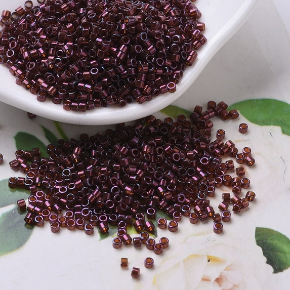 MIYUKI Beads Cylinder Japanese Seed Beads 11/0 (DB0120) Dark Topaz Claret Luster 1.3x1.6mm Hole: 0.8mm 2000pcs/10g