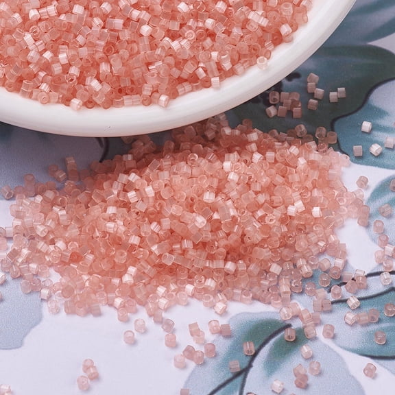 MIYUKI Beads Cylinder Japanese Seed Beads 11/0 (DB0825) Salmon Silk Satin 1.3x1.6mm Hole: 0.8mm about 2000pcs/10g
