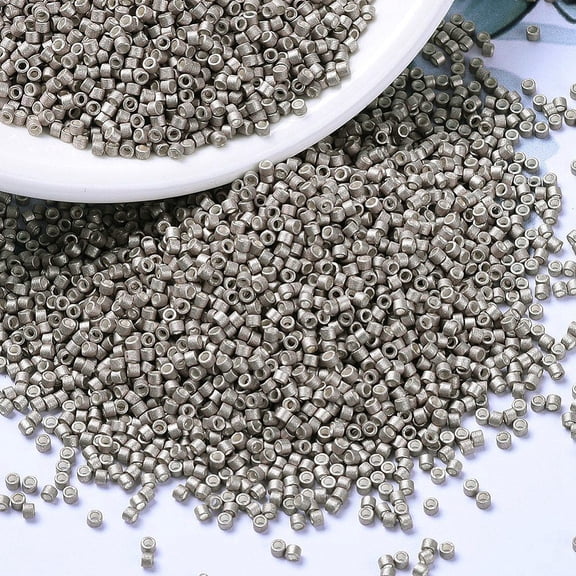 MIYUKI Beads Cylinder Japanese Seed Beads 11/0 (DB1176) Galvanized Matte Ash Gray 1.3x1.6mm Hole: 0.8mm 2000pcs/10g