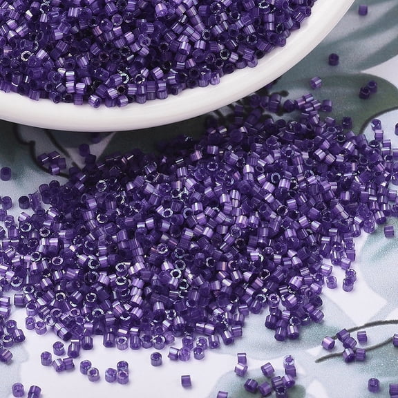 MIYUKI Beads Cylinder Japanese Seed Beads 11/0 (DB1810) Dyed Purple Silk Satin 1.3x1.6mm Hole: 0.8mm about 2000pcs/10g