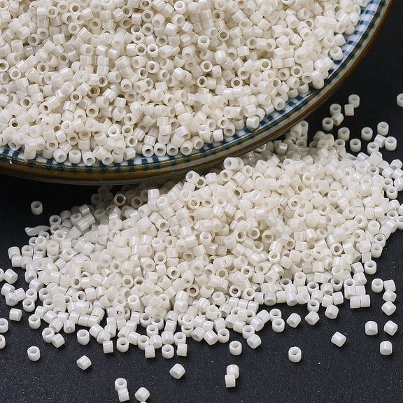 MIYUKI Beads Cylinder Seed Beads 11/0 (DB0211) Opaque Limestone Luster 1.3x1.6mm Hole: 0.8mm 2000pcs/10g