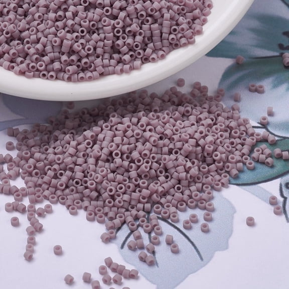 MIYUKI Delica Beads Cylinder Japanese Seed Beads 11/0 (DB0758) Matte Opaque Mauve 1.3x1.6mm Hole: 0.8mm about 2000pcs/bottle 10g/bottle