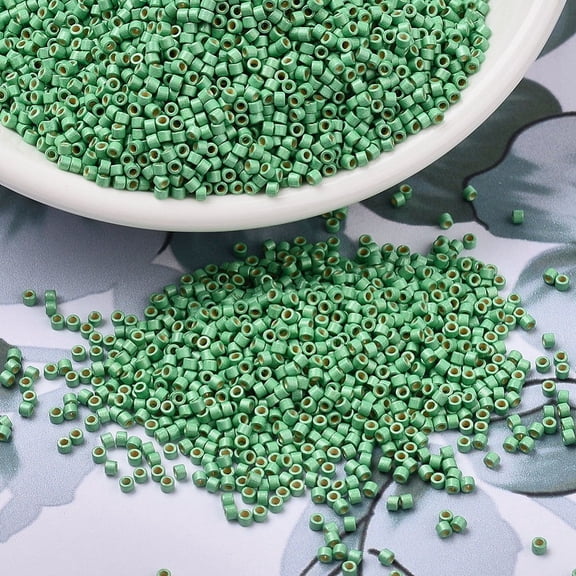 MIYUKI Beads Cylinder Japanese Seed Beads 11/0 (DB1844F) Duracoat Galvanized Matte Dark Mint Green 1.3x1.6mm Hole: 0.8mm 2000pcs/10g