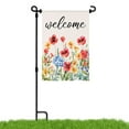 thumbnail image 1 of MIZHONA 28" x 40" Burlap Spring Garden Flag,Double-Sided Floral Summer Outdoor Decoration, 1 of 5