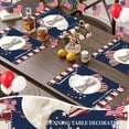 thumbnail image 1 of MIZHONA 4th of July Placemats Set of 4 American Flag Heart Table Place Mats Patriotic Decorations 12x18 inch, 1 of 5