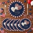 thumbnail image 1 of MIZHONA 4th of July Patriotic Round Placemats Set of 6 American Flag Memorial Day Table Place Mats four of july decorations 14 inch, 1 of 5