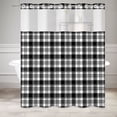 thumbnail image 1 of MIZHONA Black and White Shower Curtain with Snap in Liner，Plaided Fabric Bathroom Curtain,71"× 86", 1 of 6