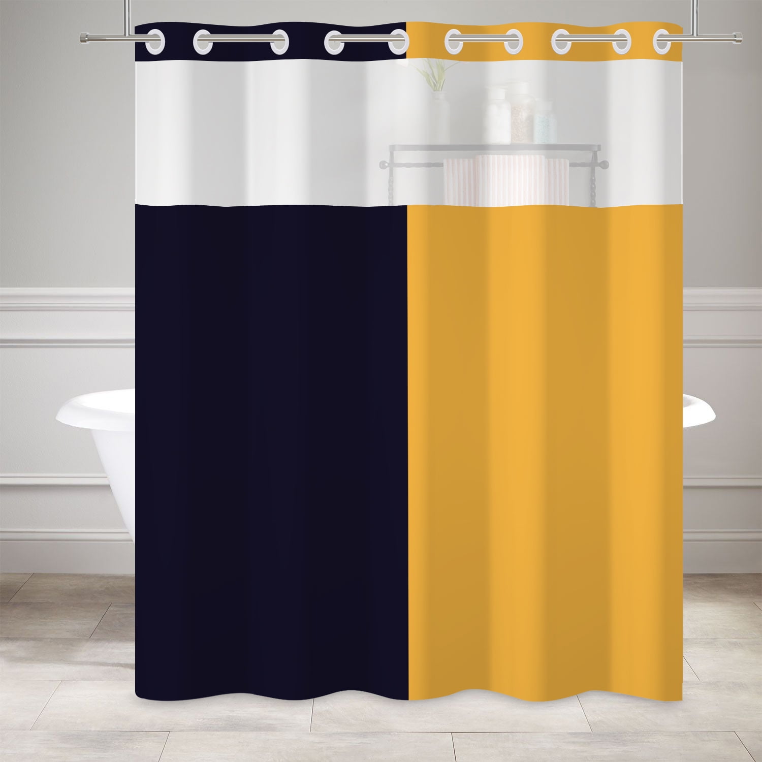 Blue And Yellow Shower Curtain