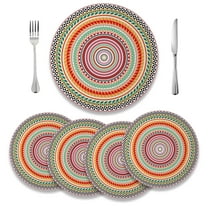 MIZHONA Boho Round Placemats Set of 4,Table Place Mat 15 inch
