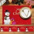 thumbnail image 1 of MIZHONA Christmas Snowman Placemats Set of 4,Red Winter Linen Table Mats for Table Decorations 12x18 in, 1 of 7