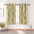 thumbnail image 1 of MIZHONA Dark Beige Blackout Curtains for Living Room Wave Stripes Window Curtain Set of 2,42"x63", 1 of 5