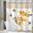 thumbnail image 1 of MIZHONA Fall Thanksgiving Shower Curtain with Snap in Liner,Autumn Leaves No Hook Fabric Bathroom Curtain,71"×74", 1 of 7