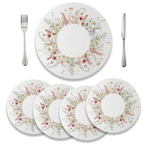 MIZHONA Spring Floral Round Placemats Set of 4,Flowers Table Mat 15 inch