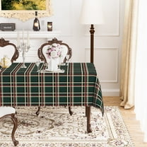 MIZHONA Green Checkered Stripes Tablecloth Rectangle,Bufflo Plaided Table Cloth for Kitchen Dinner Decor,60"x84"