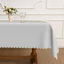 MIZHONA Light Grey Tablecloth Rectangle,Minimalist Table Cloth for Kitchen Dinner Decor,60"x84"