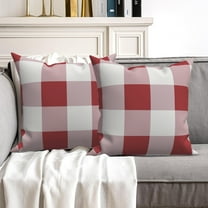 MIZHONA Pillow Covers 18x18 Inch,Set of 2 Red White Soft Throw Pillowcase for Sofa Living Room Bed