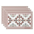 thumbnail image 1 of MIZHONA Pink Boho Placemats Set of 4 Bohemian Linen Dining Table Place Mat,12x18 inch, 1 of 4