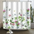thumbnail image 1 of MIZHONA Rustic Purple Floral Shower Curtain,Country Green Plants Bathroom Shower Curtain with Hooks,72x78, 1 of 5
