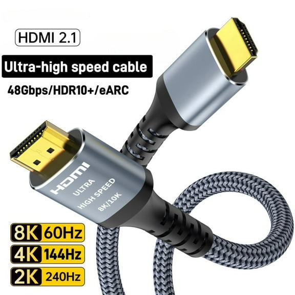 MIZIQIER 10K 8K HDMI 2.1 Cable 6.6ft/2m, 48Gbps Ultra High Speed Slim HDMI Cord,Support 4K@120Hz 8K@60Hz, HDCP 2.2&2.3, Dynamic HDR,eARC,DTS:X, Compatible with Roku TV/HDTV/PS5/Blu-ray