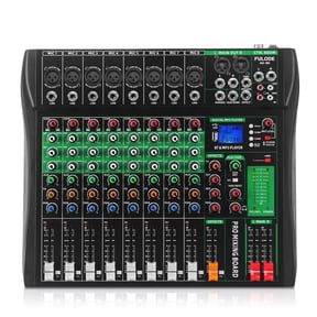 FULODE Audio Mixer 8 Channel Digital Mixer, Professional Bluetooth Sound Board DJ Mixers with 48V Phantom Power, USB Interface Stereo Mixing Console Analog Mixer for Karaoke Podcasting (AX-80)