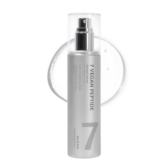MIZON 7 Vegan Peptide Booster Serum Korean Anti-Aging Face Serum with Niacinamide & Hyaluronic Acid Hydrating Firming & Smoothing Skincare for Fine Lines & Skin Repair  5.07 fl oz