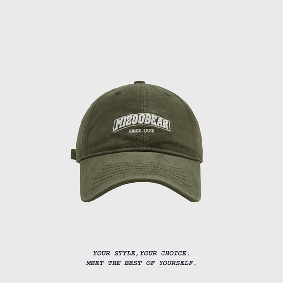 MIZOOBEAR Men's Soft Top Wide Brim Baseball Cap with Sanded Finish and Triple Embroidery Design for Fall Winter Season