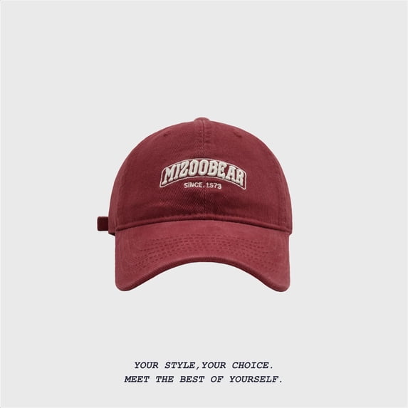 MIZOOBEAR Men's Soft Top Wide Brim Baseball Cap with Sanded Finish and Triple Embroidery Design for Fall Winter Season