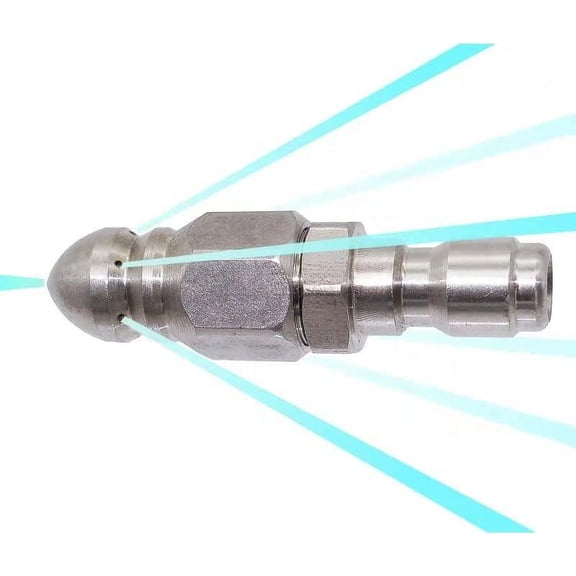 MIZORLIE Pressure Washer Sewer Jetter Nozzle with Stainless Steel, Mini Compact Durable Sewer Jet Nozzle,Pressure Drain Jetter Hose Nozzle,1/4'' Quickly Connector, 5000 PSI (1 set)