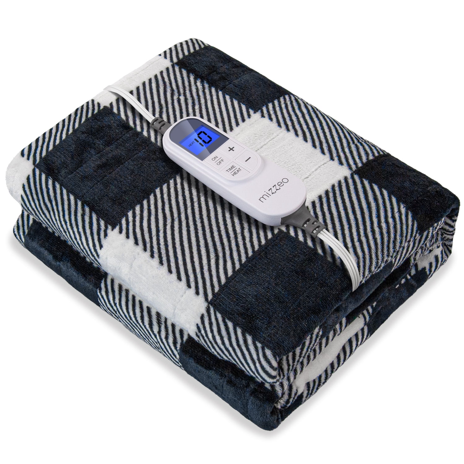 MIZZEO Electric Heated Blanket Throw 50 x 60 Full Body Size Fast Heating  Blankets 100% Polyester Velvet 10 Heating Levels 1-12 Hours Auto-Off ETL  Certified Machine Washable (Plaid) - Walmart.com