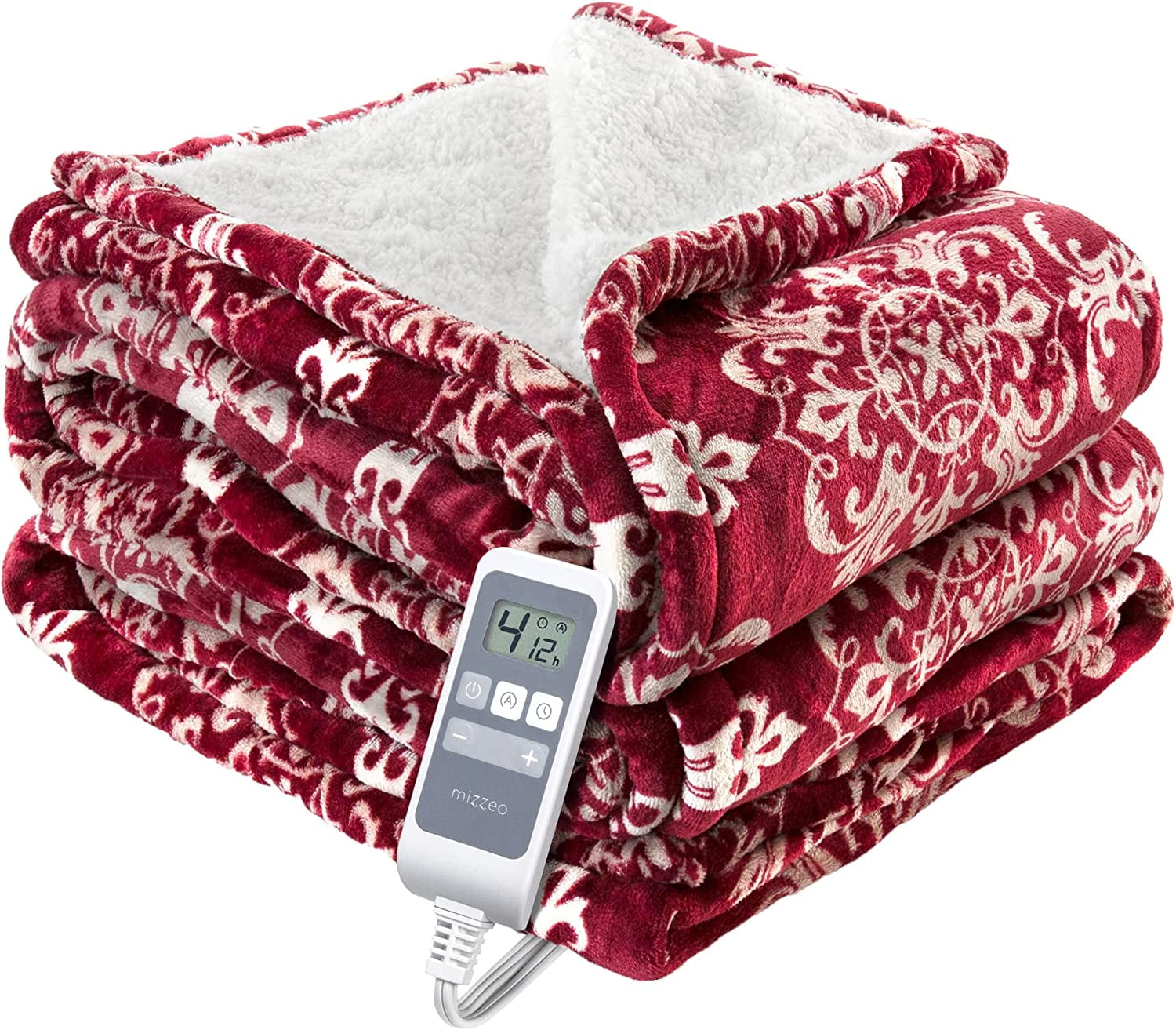 MIZZEO Heated Blanket Electric Blanket TwinFast Heating Blanket with 4