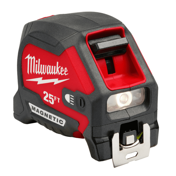 MIlwaukee 25ft Compact Wide Blade Magnetic Tape Measure w/ Rechargeable 100L Light