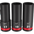 thumbnail image 1 of MIlwaukee 3PC SHOCKWAVE Impact Duty 1/2" Drive Metric Deep 6 Point Socket Set, 1 of 5