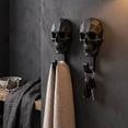 thumbnail image 1 of MInHoues 2pcs Halloween Skull Head Wall Hook, 3D Printed Gothic Decor Utility Hanger, Multi-Purpose Craft Wall Mount Holder for Home, Kitchen and Entryway, Black, 1 of 4