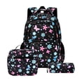 thumbnail image 1 of MInHoues 3 Pcs Girls Printed Backpack Set, Floral and Butterfly Print Waterproof School Bag for Teens, 14 Inch Laptop Daypack with Lunch Bag, Pencil Case for Travel Outdoors, Black, 1 of 5