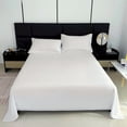 thumbnail image 1 of MInHoues 47x90.55" White Plain Single Bed Sheet, Extra Soft Washed Cotton Flat Sheet, Breathable Skin-Friendly Dormitory Bedding for Twin Size Beds, Wrinkle Resistant Home Decor, 1 of 6