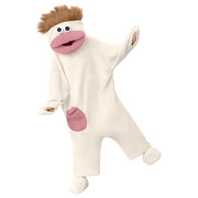 MInHoues Adult Big Mouth Monster Hooded Pajamas, Funny Cartoon Animal Onesie Costume, Halloween Cosplay Outfit with Comb, Plush Loungewear Sleepwear for Men Women, Beige L