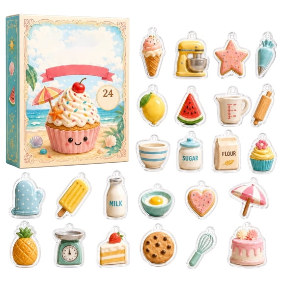MInHoues Birthday Countdown Birthday Countdown Calendar 2026, 24-Day Countdown with 24PCS 2D Acrylic Hanging Ornaments, Birthday Party Decor Gift for Kids Family Adults