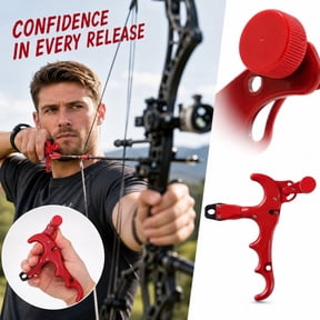 MInHoues Bow Release Aid, 34 Finger Rotatable Trigger Bow Release, Adjustable Thumb Rotate Archery Release Trigger for Compound Bow Shooting Practice Outdoor Archery Sports