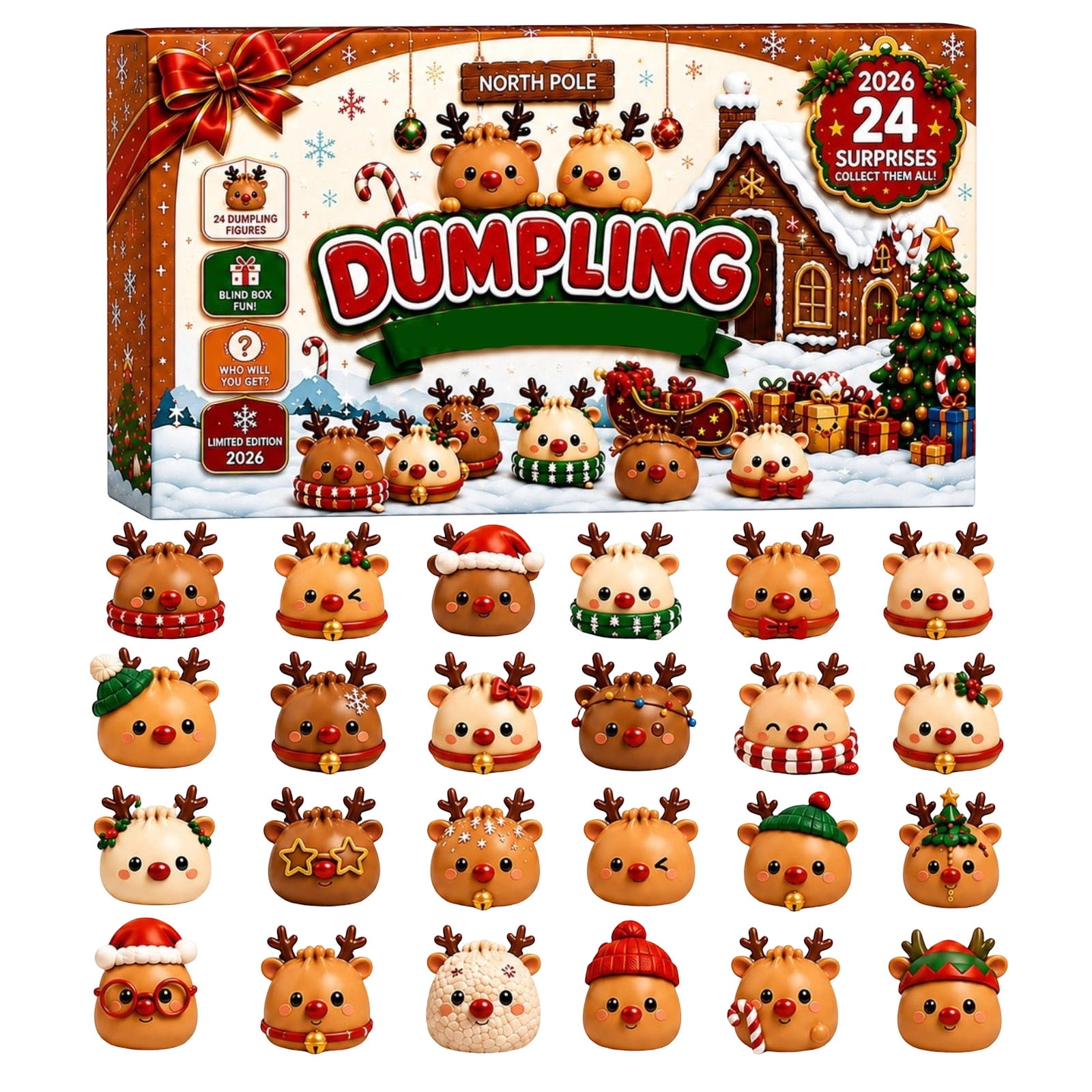 MInHoues Christmas Squishy Advent Calendar 2026, 24 Days of Christmas ...