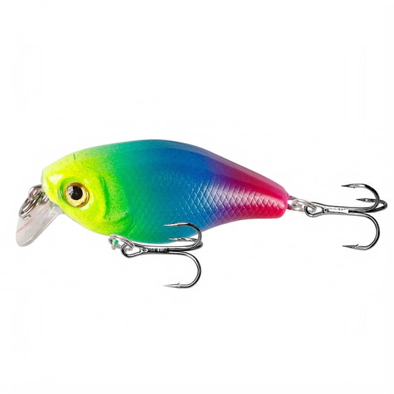 MInHoues Floating Crankbait Fishing Lure, 1.77" Hard Plastic Artificial Swimbait with Treble Hooks, Realistic Wobbling Bait for Bass and Trout, Freshwater Saltwater Tackle Gear