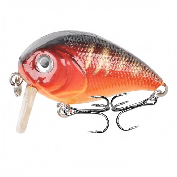 MInHoues Floating Crankbait Fishing Lure, 1.77" Hard Plastic Artificial Swimbait with Treble Hooks, Realistic Wobbling Bait for Bass and Trout, Freshwater Saltwater Tackle Gear