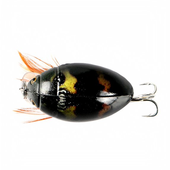 MInHoues Floating Hard Fishing Lure 1.57", Ladybug Pattern Cicada Crankbait with Rattling Beads, Topwater Artificial Bait for Freshwater Bass and Trout Fishing