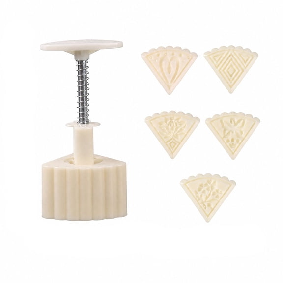 MInHoues Hand Press Cookie Stamp Mold Set, Flower Embossing Molds for Mooncake Fondant Cookie Baking Pastry Decorating Tool, for Christmas Baking Party and Cookie Stamp Gift