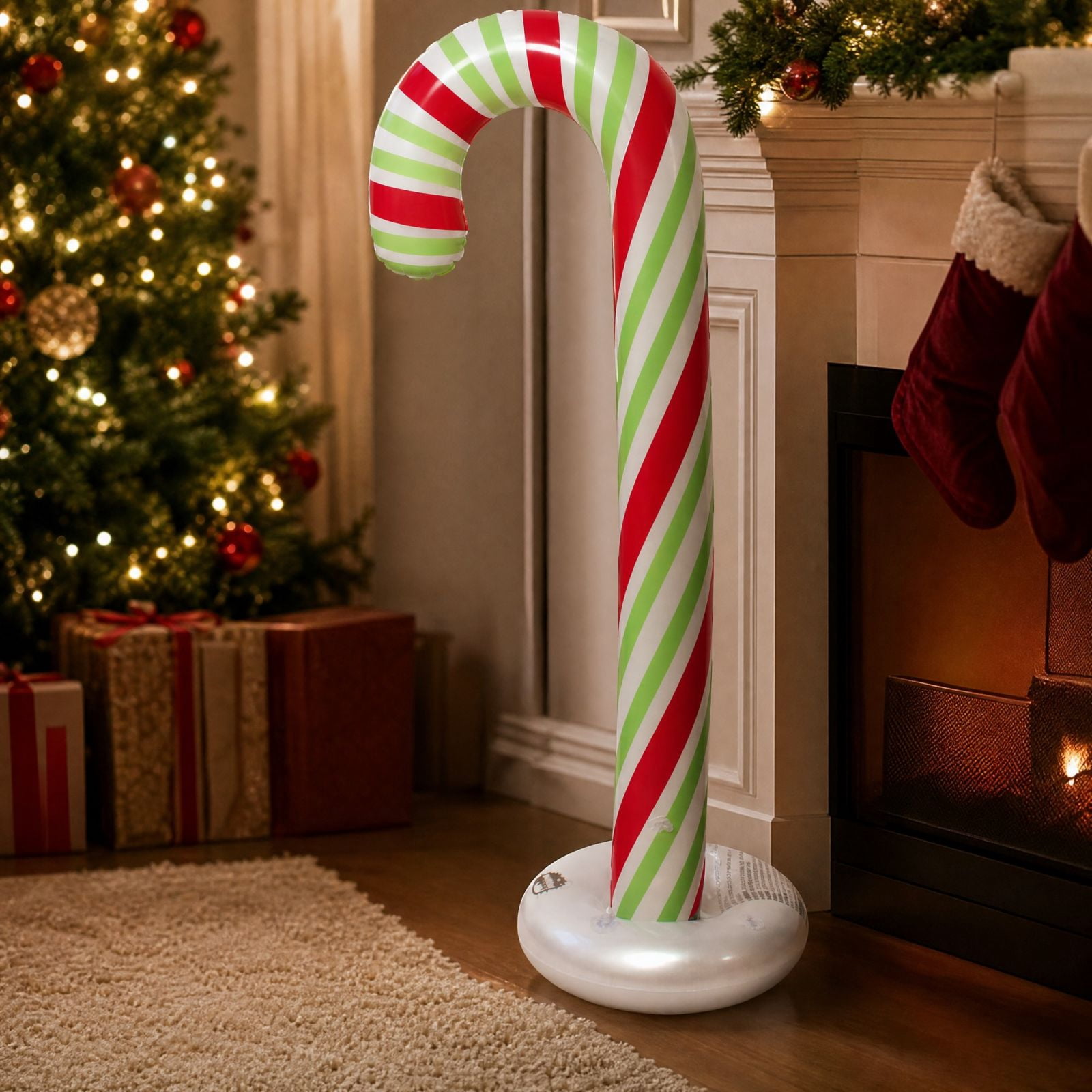 MInHoues Inflatable Christmas Candy Cane Decor, PVC Candy Cane Stands
