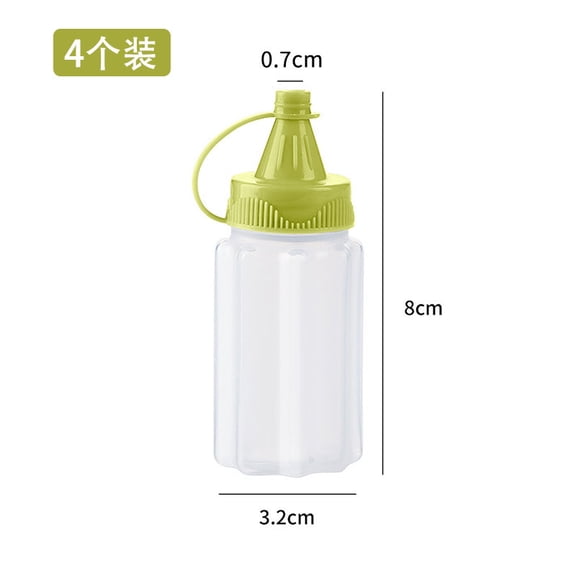 MInHoues 4Pcs Portable Condiment Bottle 3.15x1.18", Mini Plastic Squeeze Dispenser for Oil Vinegar Soy Sauce, Easy Kitchen Tool for Lunch Box Bento BBQ Grilling and Picnic