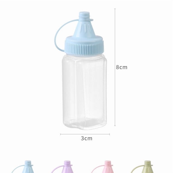 MInHoues Portable Condiment Bottle 3.15x1.18", Mini Plastic Squeeze Dispenser for Oil Vinegar Soy Sauce, Easy Kitchen Tool for Lunch Box Bento BBQ Grilling and Picnic, 4 Pack