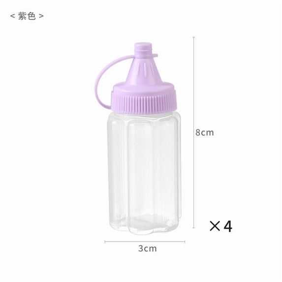 MInHoues 4Pcs Portable Condiment Bottle 3.15x1.18", Mini Plastic Squeeze Dispenser for Oil Vinegar Soy Sauce, Easy Kitchen Tool for Lunch Box Bento BBQ Grilling and Picnic