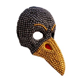 MInHoues Rhinestone Crow Costume Mask, Long Beak Masquerade Prop For Men Women, Halloween Cosplay Party Accessory, Sparkling Gothic Resin Face Cover For Festive Holiday Gatherings, Gray