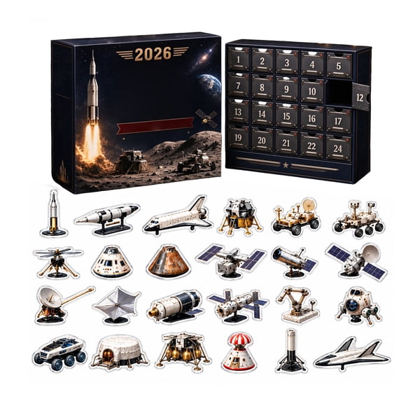 MInHoues Space Exploration Advent Calendar 2026 with 24Pcs NASA Rocket ...