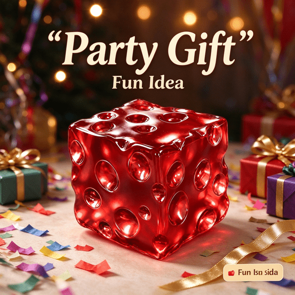 MInHoues Transparent Red Dice Squishy Stress Ball, Wavy Cube Squeeze Fidget Toy, Soft Stretch Sensory Toy for Stress Relief, Desktop Ornament & Party Gift for Adults Kids